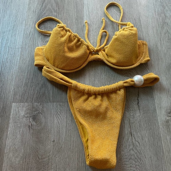 Montce Other - montce swim sun sparkle lucy bikini top + sandra pearl bikini bottoms swimwear